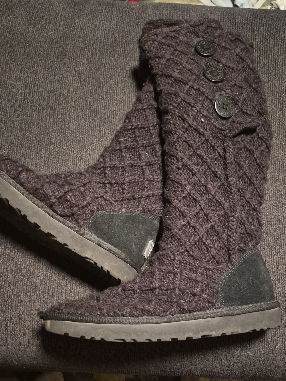 Knit Button-Accent Women's Tall Boot - Dark Brown